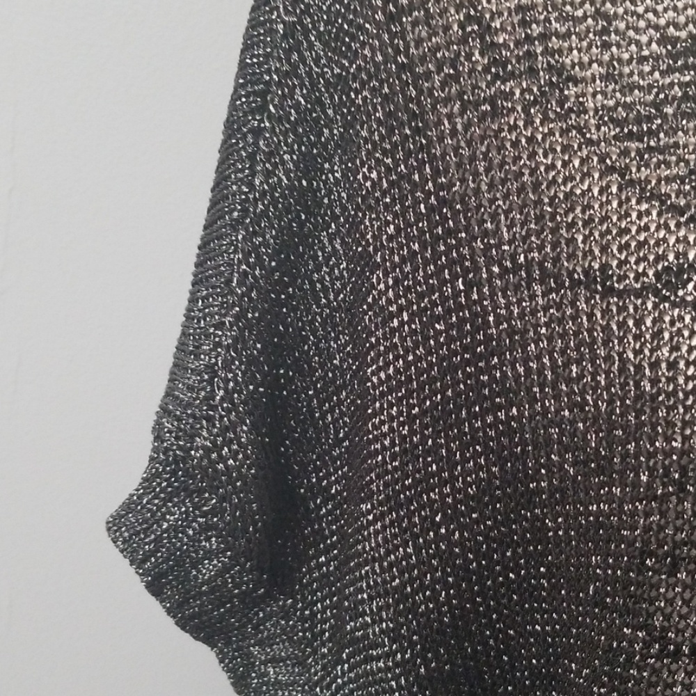 Vince Metallic Green Short Sleeve  Knit Top - Picture 3 of 6